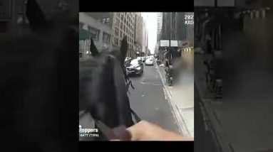 Bodycam Footage Shows An #NYPD Officer On Horseback Chase Down A Suspect