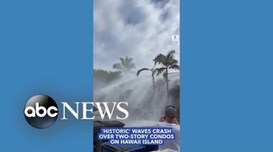 Waves crash over roof of 2-story condo in Hawaii