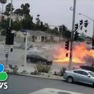 Dramatic Video: Fiery Los Angeles Car Crash Kills Five, Injures Seven
