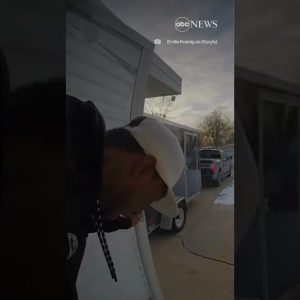 This teen was bringing a bowl of pasta to her car. First she had to make it past the icy driveway.