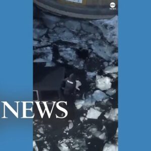 Man, dog rescued from icy waters