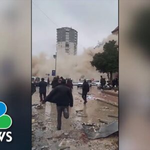 Video shows building in Turkey collapse after deadly earthquake