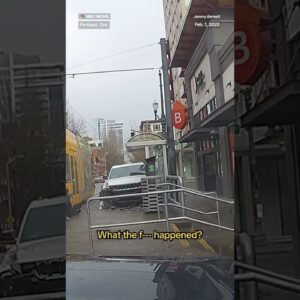 Driver slams stolen car into streetcar stop while fleeing police