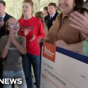 Special surprise for young farmers who swung into action after flooding