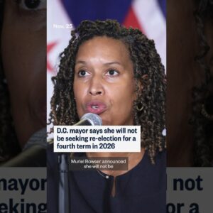 D.C. mayor says she will not be seeking re-election for a fourth term in 2026
