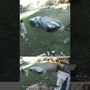 Corvette crashes into Florida family’s backyard on Christmas Eve