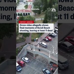 Drone video allegedly shows final moments of Bondi Beach shooting