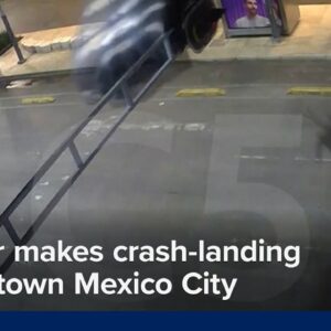Skydiver makes crash-landing in downtown Mexico City