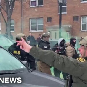 CBP Chief Greg Bovino seen throwing gas at protestors in Minneapolis