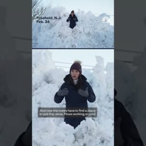 See how high snow piles are getting after the blizzard