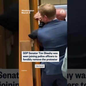 Marine veteran has arm broken during anti-war protest