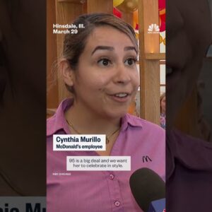 McDonald's employees throw a birthday party for a special customer