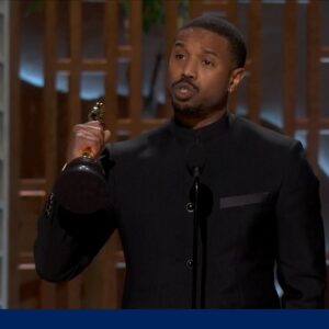 Michael B. Jordan wins Oscar for best actor for 'Sinners' at