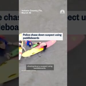 Police chase down suspect using paddleboards