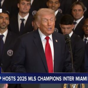 LIVE: President Trump welcomes 2025 Major League Soccer Champions Inter Miami CF to the White House