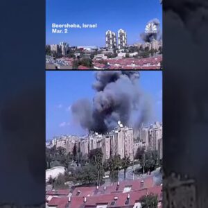 Video shows the moment an Iranian missile hit a building in Israel
