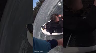 Alaska state trooper uses surfboard to save teen who fell through ice