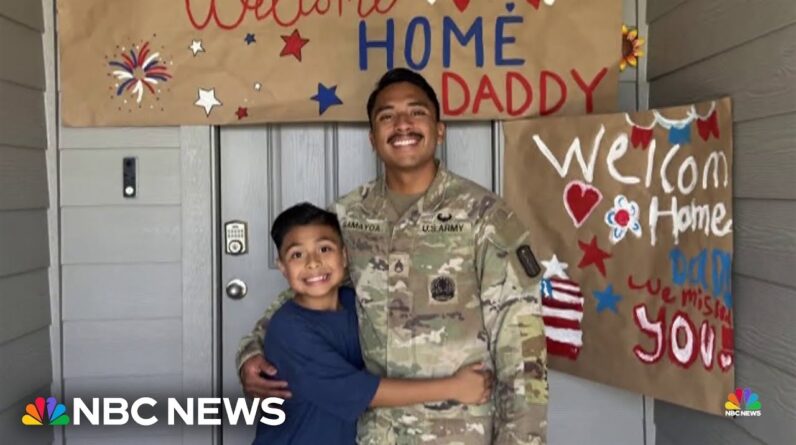 Father makes it home from overseas deployment for son’s birthday
