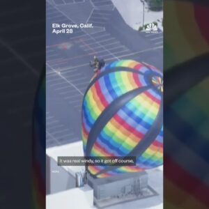 Hot air balloon slams into a casino amid high winds