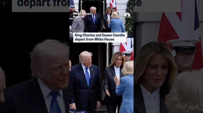 King Charles and Queen Camilla depart from White House