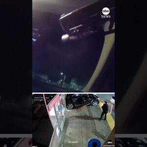 Newly released video shows suspect driving off with police officer in car