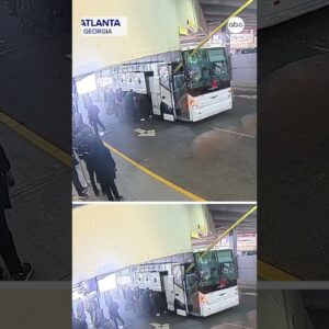 Pole smashes through bus windshield at Atlanta airport