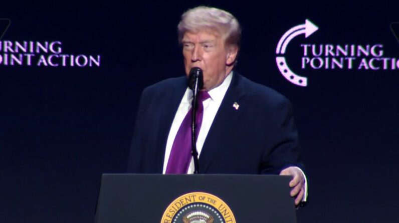 Trump holds Turning Point USA rally amid growing tensions with the pope