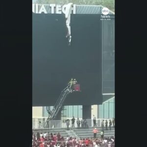 Skydiver crashes into scoreboard before Virginia Tech game