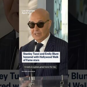 Stanley Tucci and Emily Blunt honored with Hollywood Walk of Fame stars