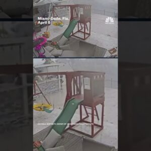 Tornado tears through Florida family's backyard