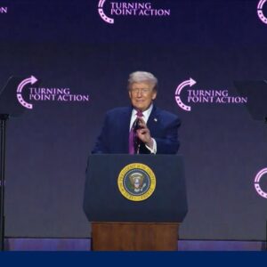 Trump discusses Iran at Turning Point USA event