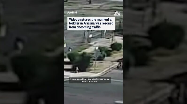 Video captures the moment a toddler in Arizona was rescued from oncoming traffic