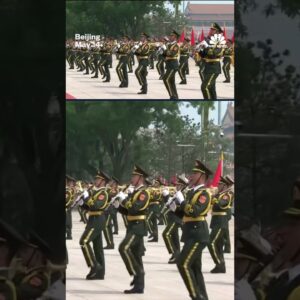 Honor guard welcomes Trump with elaborate arrival ceremony