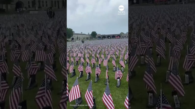 Memorial Day display places combat boots at cemetery to honor fallen service members
