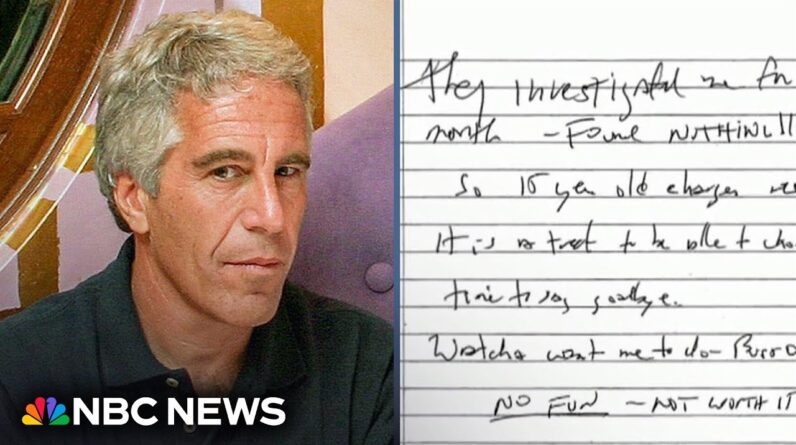 Jeffrey Epstein possible suicide note released