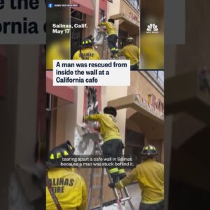 Man rescued from inside wall at California cafe