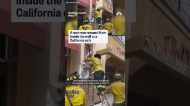 Man rescued from inside wall at California cafe