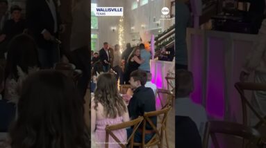 Newlyweds’ first dance gets too hot as sparklers ignite decorations