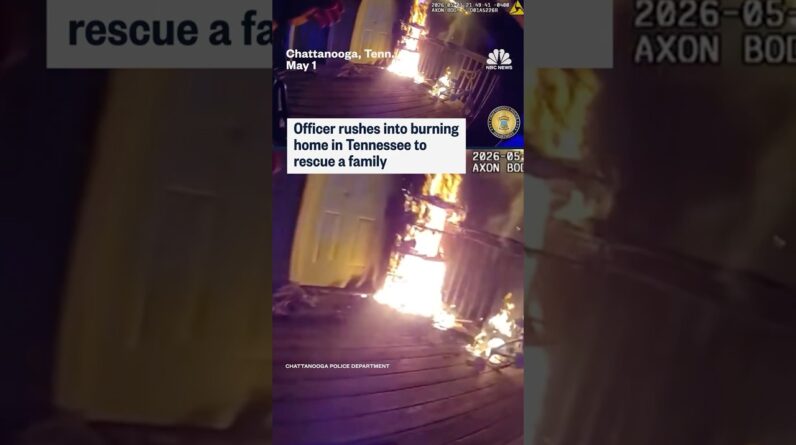 Officer rushes into burning home in Tennessee to rescue a family