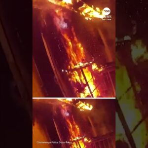 Police officer hailed as hero for saving family from burning building