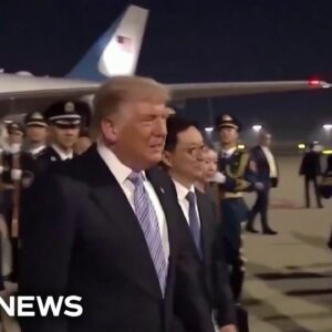 President Trump arrives in China for high-stakes summit