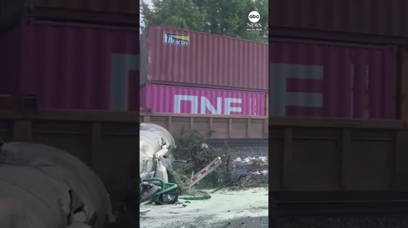 Train slams into septic truck in Virginia