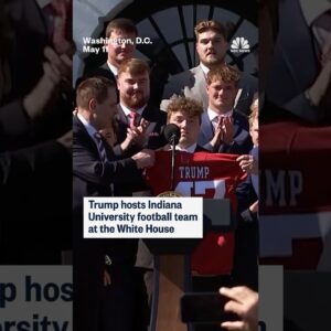 Trump hosts Indiana University football team at the White House