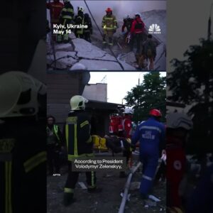 Video shows aftermath of large-scale Russian attack
