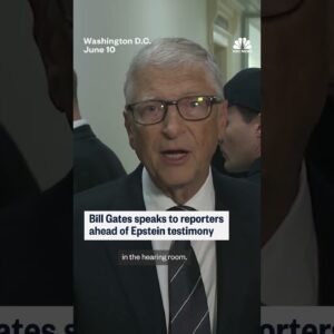 Bill Gates speaks to reporters ahead of Epstein testimony