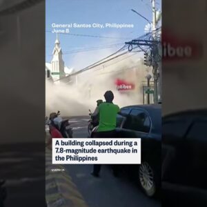 Building collapses during strong Philippines earthquake