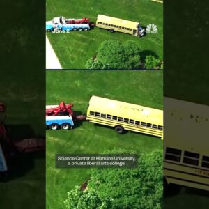 Minnesota school bus crashes into university building