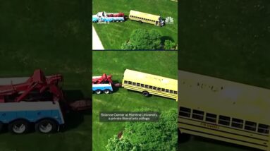 Minnesota school bus crashes into university building