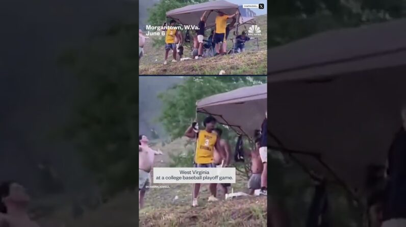 Strong winds send tent flying at college baseball game