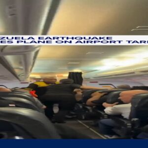 Venezuela earthquake shakes plane on airport tarmac